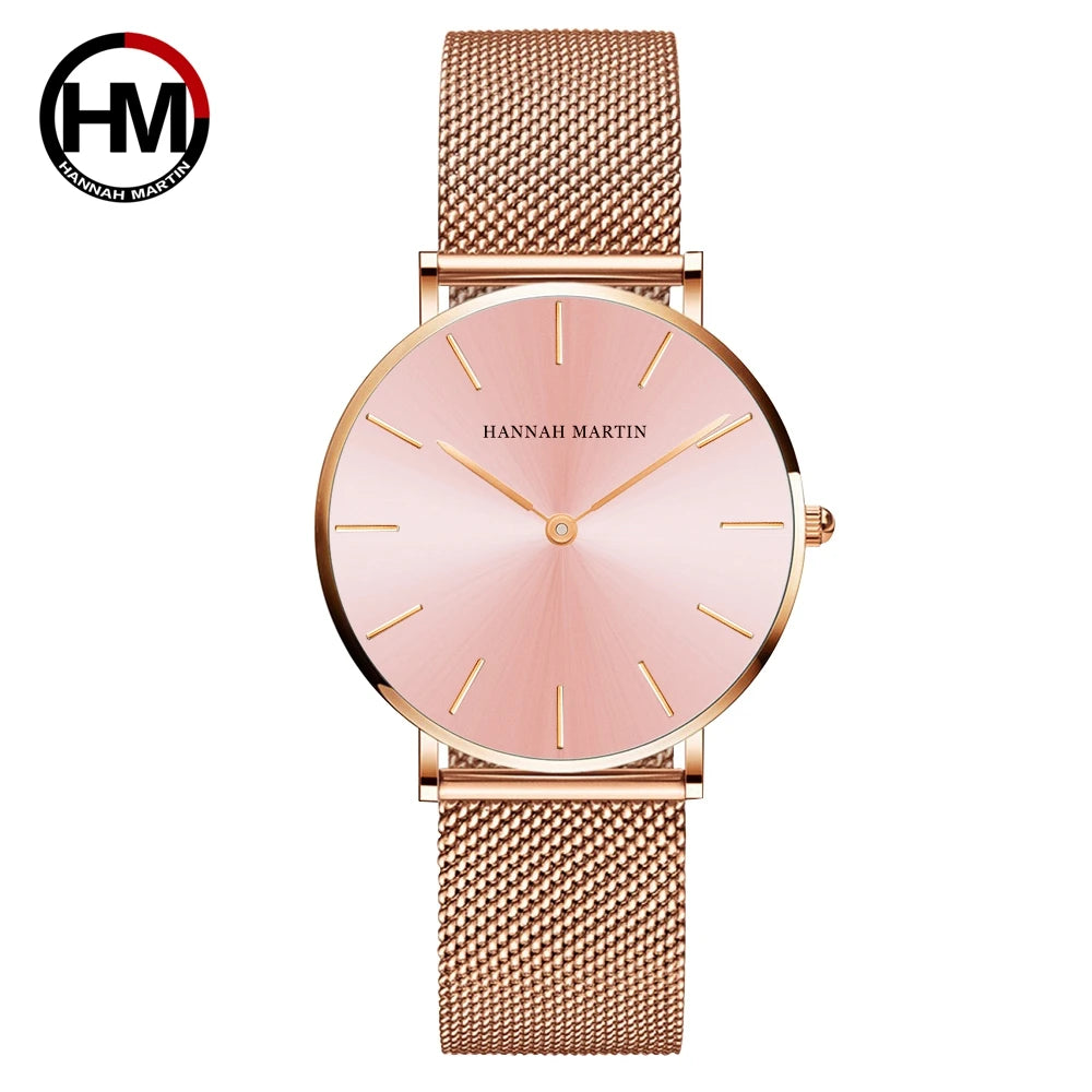 ROSE GOLD MESH WOMEEN'S MINIMALIST WATCH