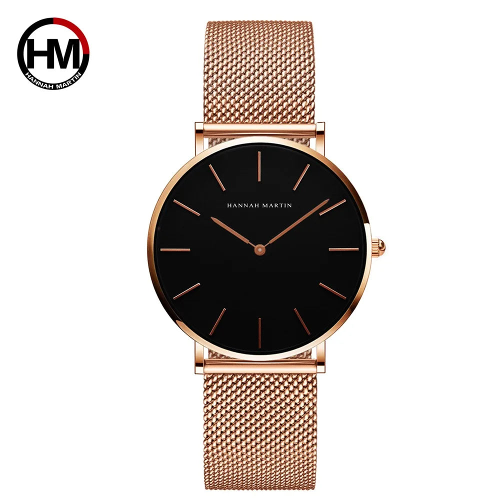 ROSE GOLD MESH WOMEEN'S MINIMALIST WATCH