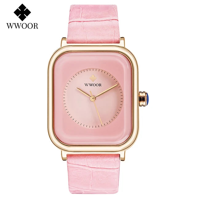 Fashion Women Watches 2023 WWOOR White Leather