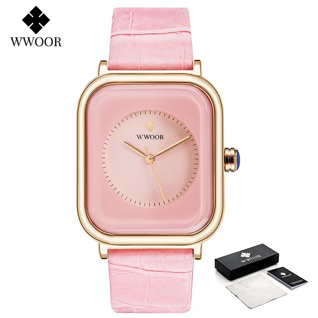 Fashion Women Watches 2023 WWOOR White Leather