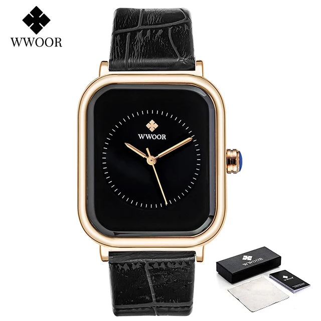 Fashion Women Watches 2023 WWOOR White Leather
