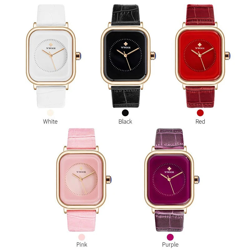 Fashion Women Watches 2023 WWOOR White Leather