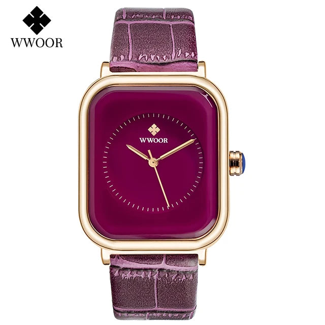 Fashion Women Watches 2023 WWOOR White Leather