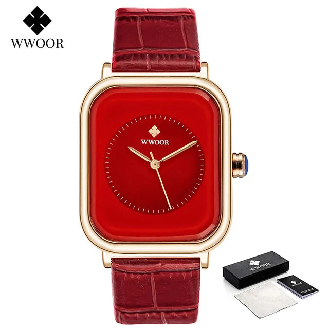 Fashion Women Watches 2023 WWOOR White Leather