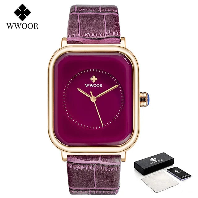 Fashion Women Watches 2023 WWOOR White Leather