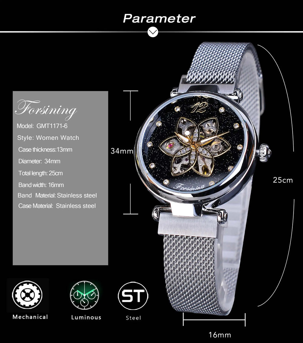 Forsining Top Brand Luxury Diamond Women Watches