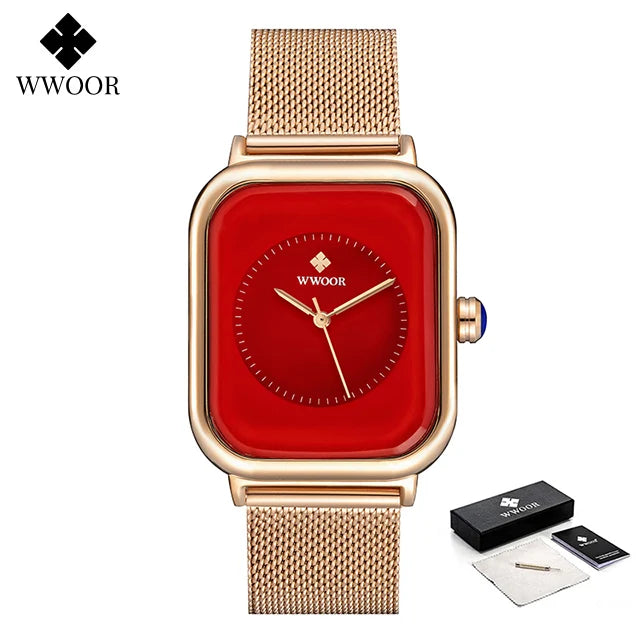 Fashion Women Watches 2023 WWOOR White Leather