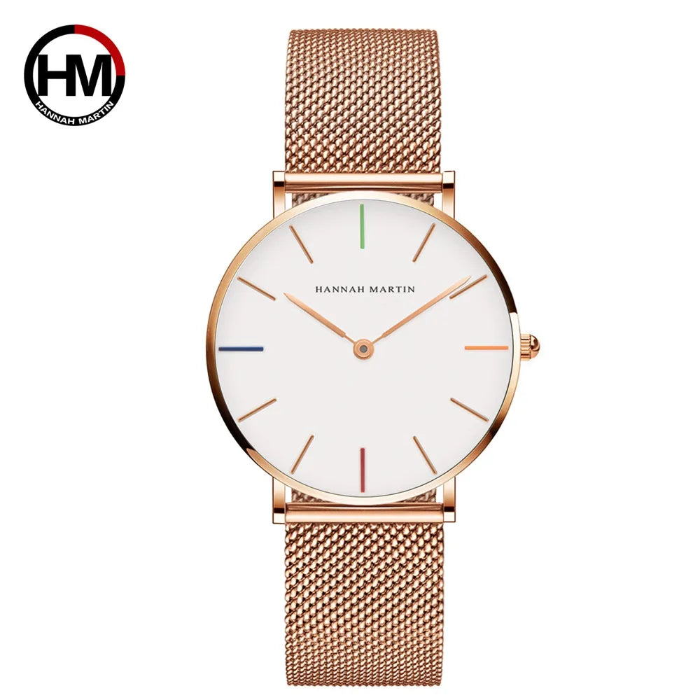ROSE GOLD MESH WOMEEN'S MINIMALIST WATCH