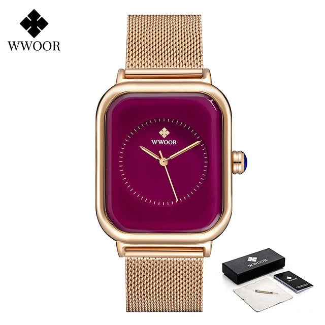 Fashion Women Watches 2023 WWOOR White Leather