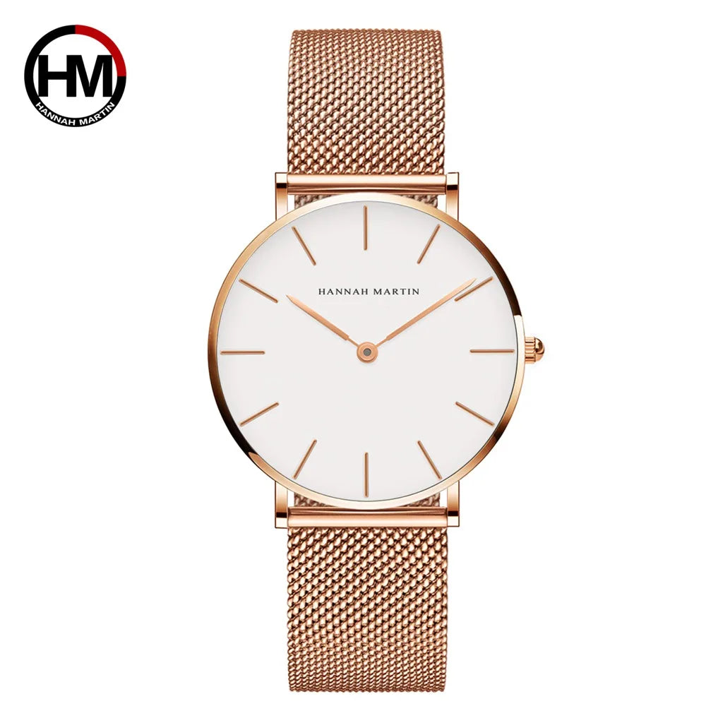 ROSE GOLD MESH WOMEEN'S MINIMALIST WATCH