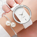 2PCS/Set Women's Watch Pearl Diamond