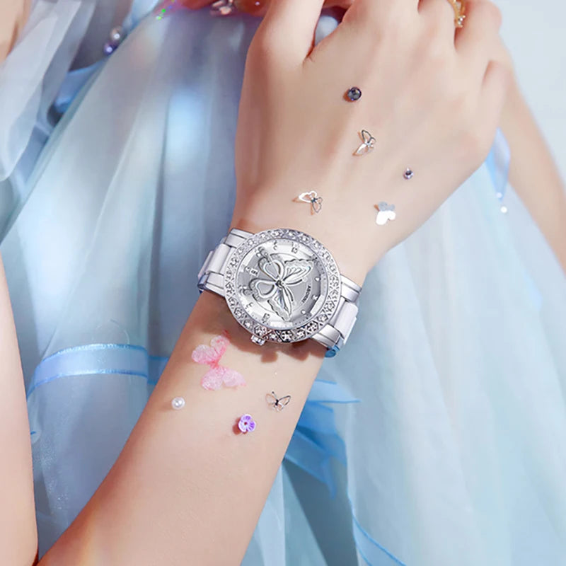 Elegant Silver &pink Women's watch
