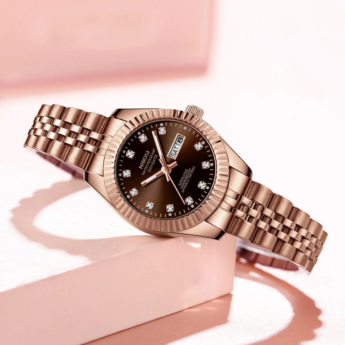 NIBOSI ROSE GOLD WOMEN'S LUXURY WATCH