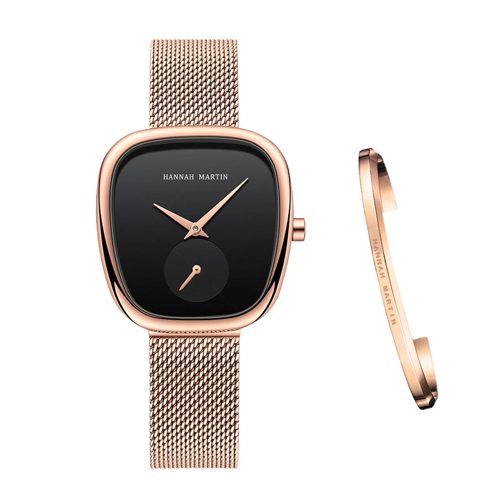 ELEGANT SQUARE WOMEN'S MESH WATCH