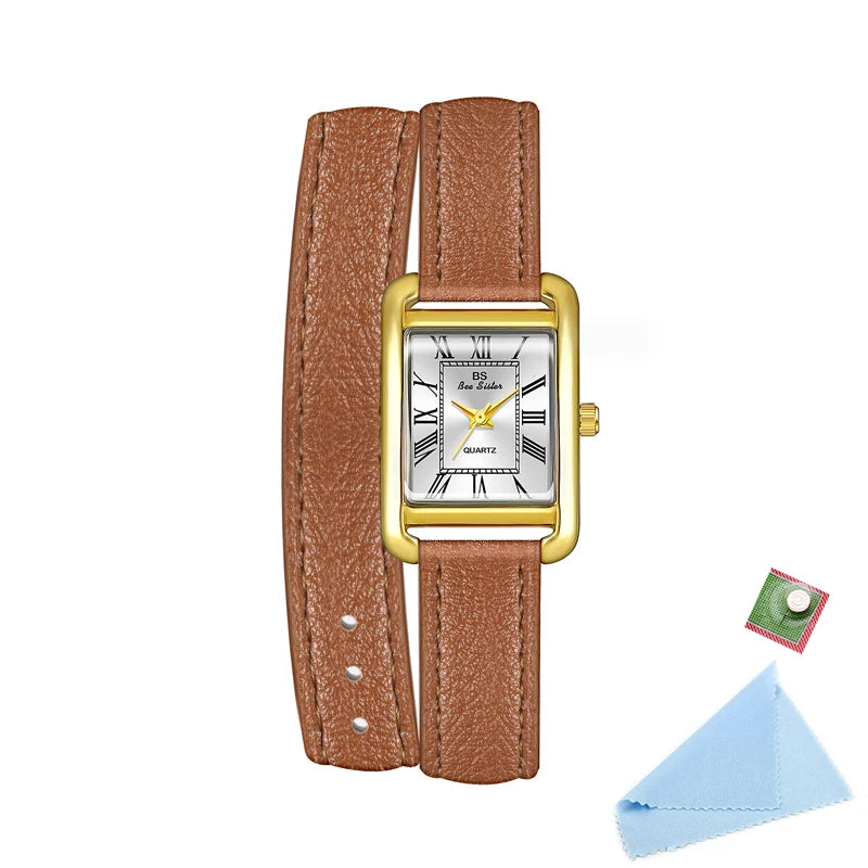 ELIGENT DOUBLE WRAP WOMEN'S LETHER WATCH