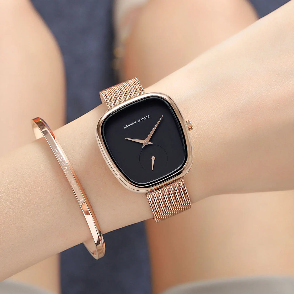 ELEGANT SQUARE WOMEN'S MESH WATCH