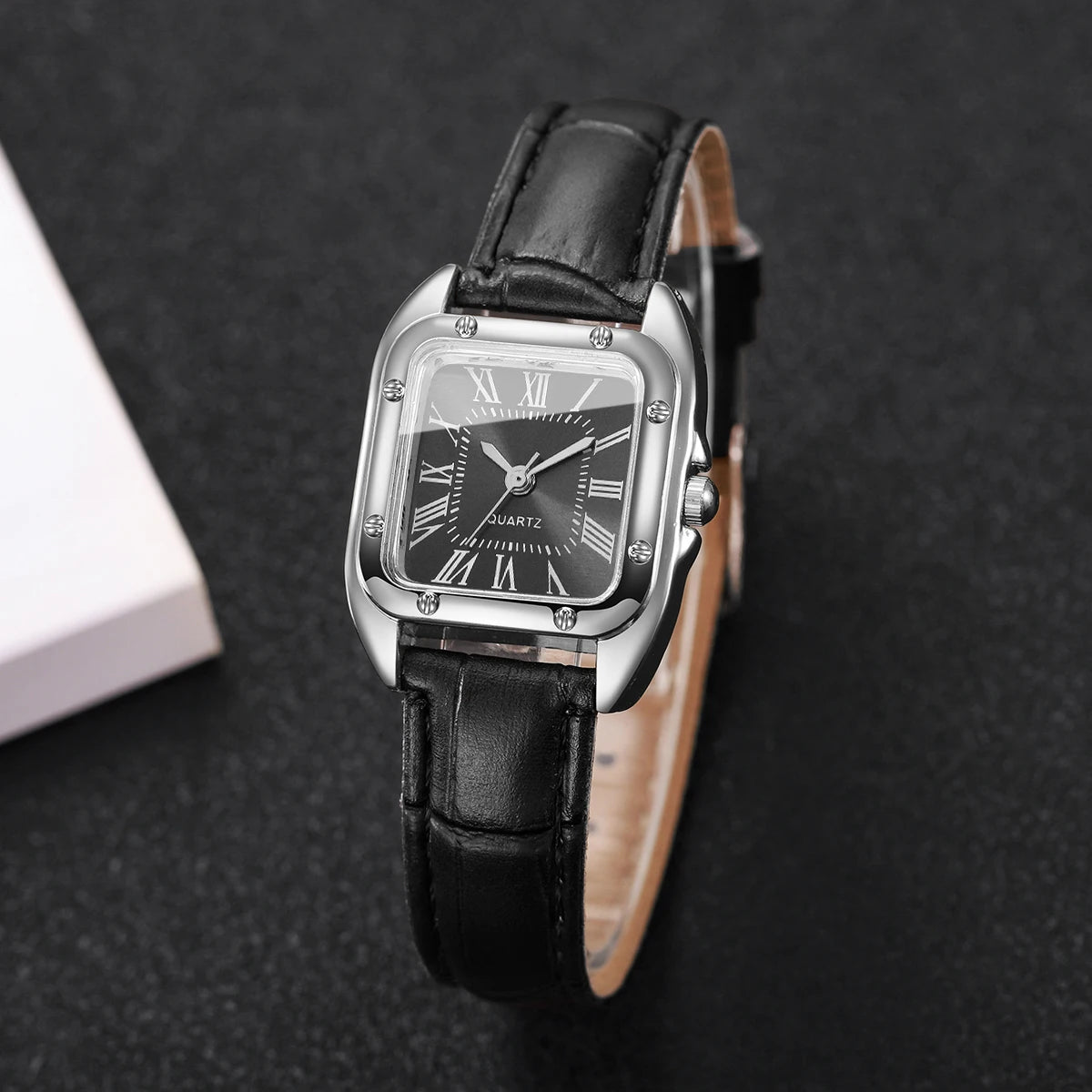 Fashion Square Women Leather Strap Ladies