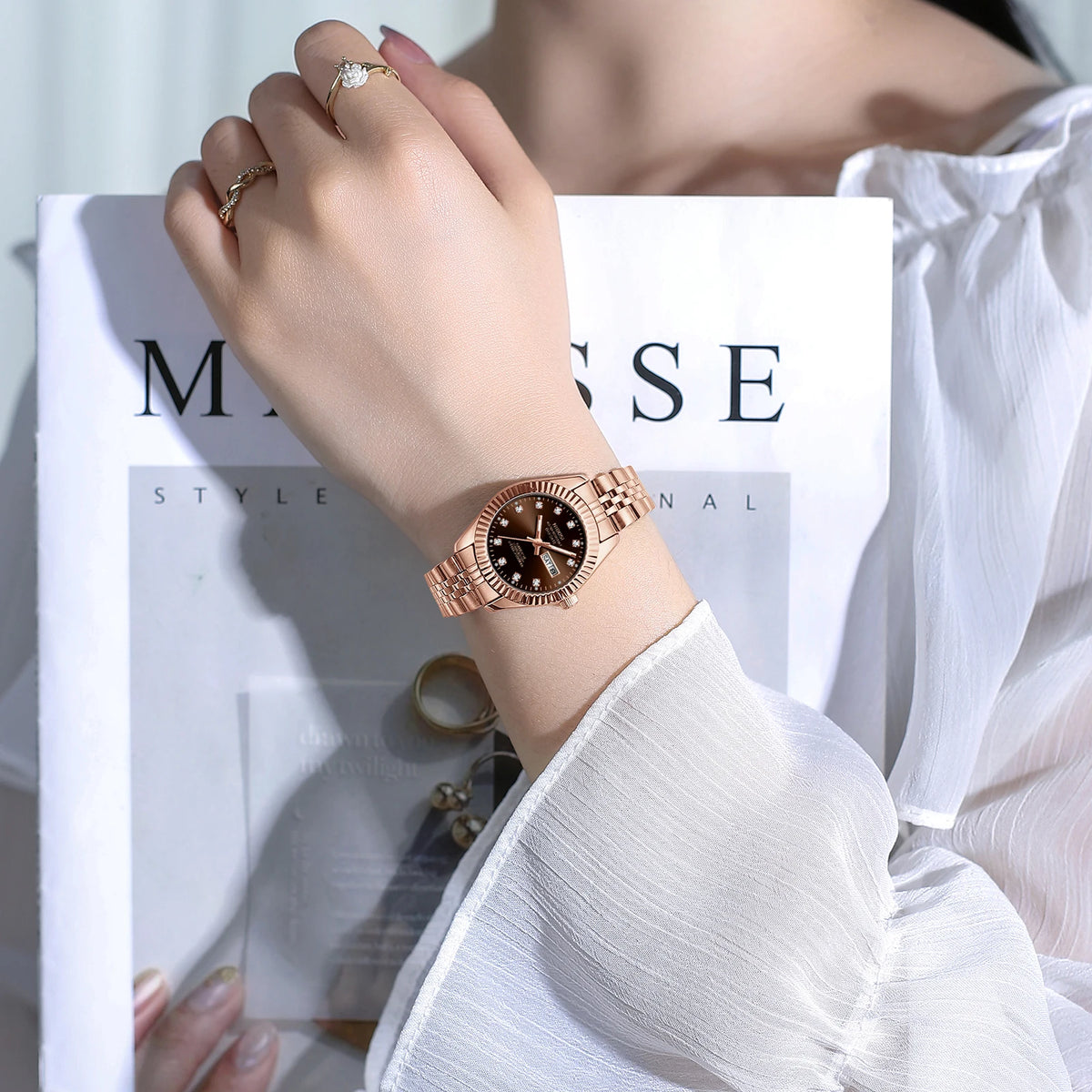 NIBOSI ROSE GOLD WOMEN'S LUXURY WATCH