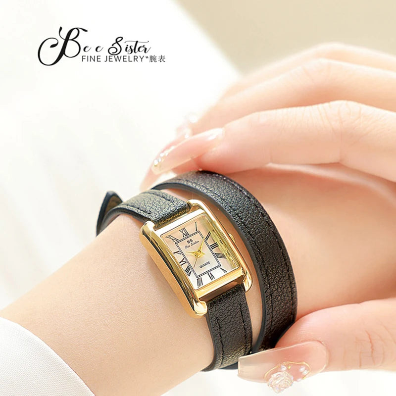 ELIGENT DOUBLE WRAP WOMEN'S LETHER WATCH