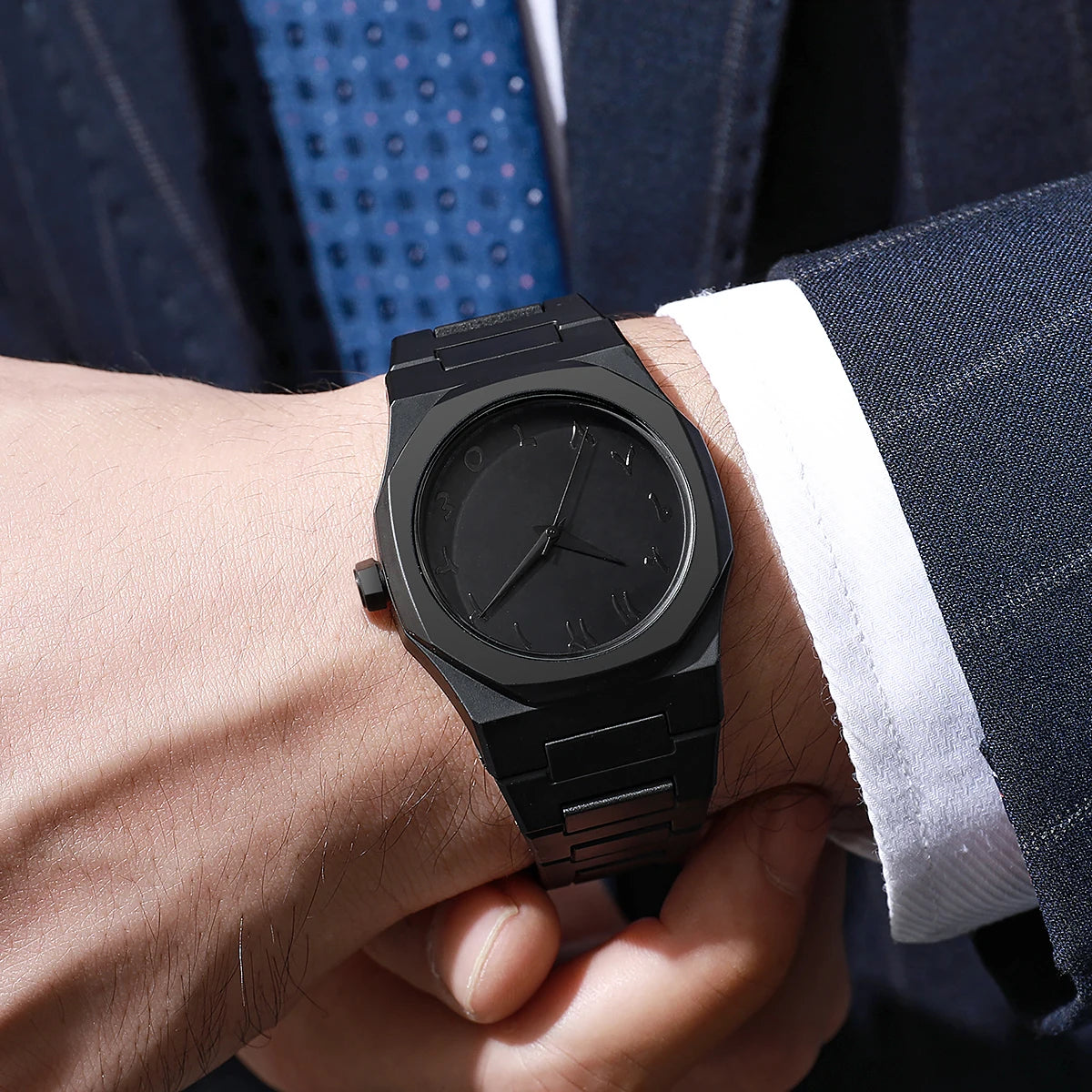 Modern Minimalist Personality Creative All-black Men's Watch