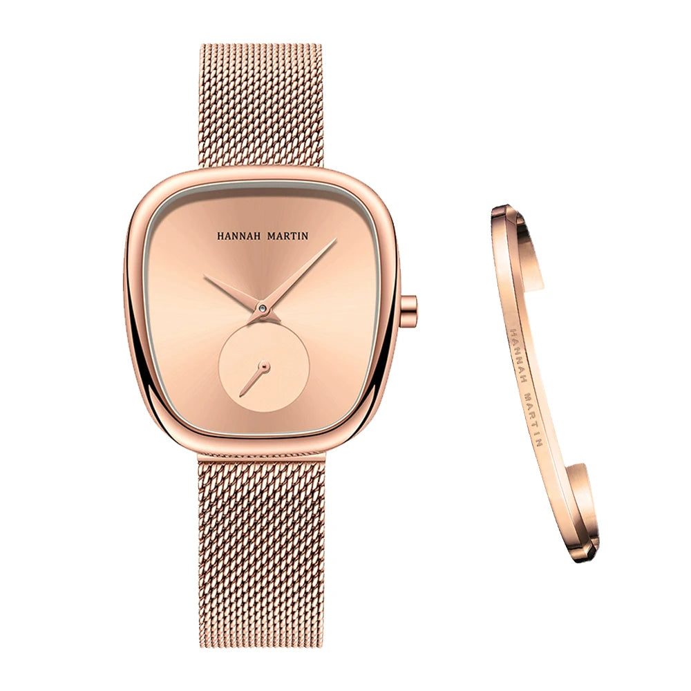 ELEGANT SQUARE WOMEN'S MESH WATCH