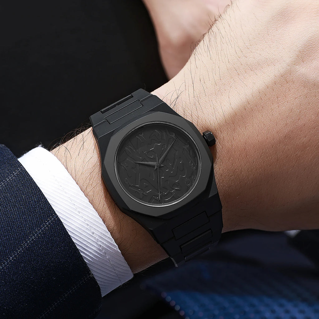 Modern Minimalist Personality Creative All-black Men's Watch