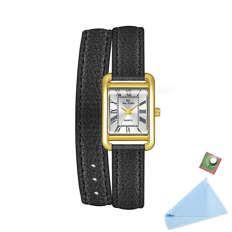 ELIGENT DOUBLE WRAP WOMEN'S LETHER WATCH