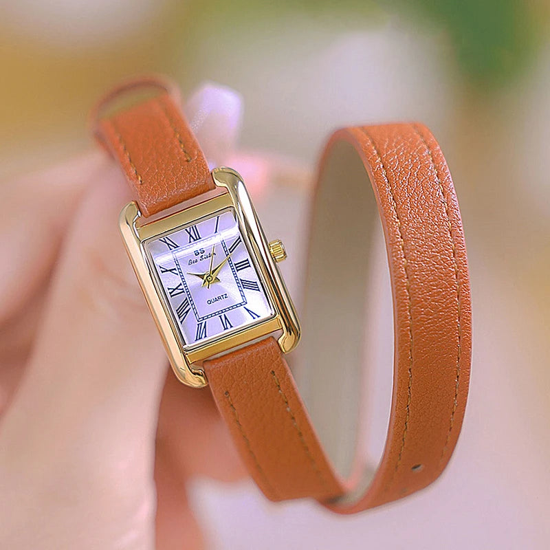 ELIGENT DOUBLE WRAP WOMEN'S LETHER WATCH