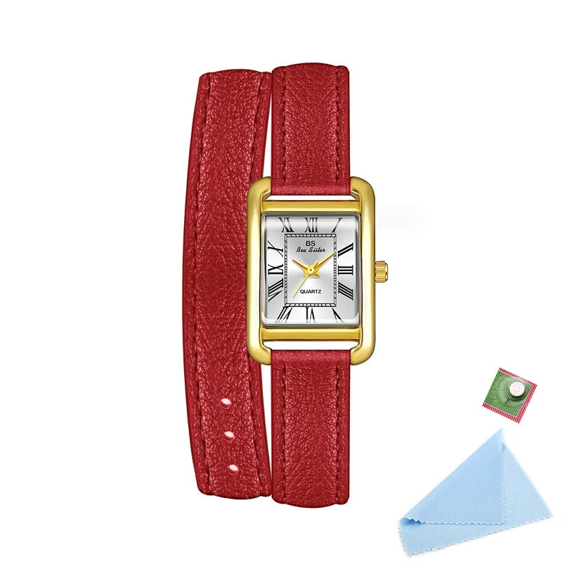 ELIGENT DOUBLE WRAP WOMEN'S LETHER WATCH