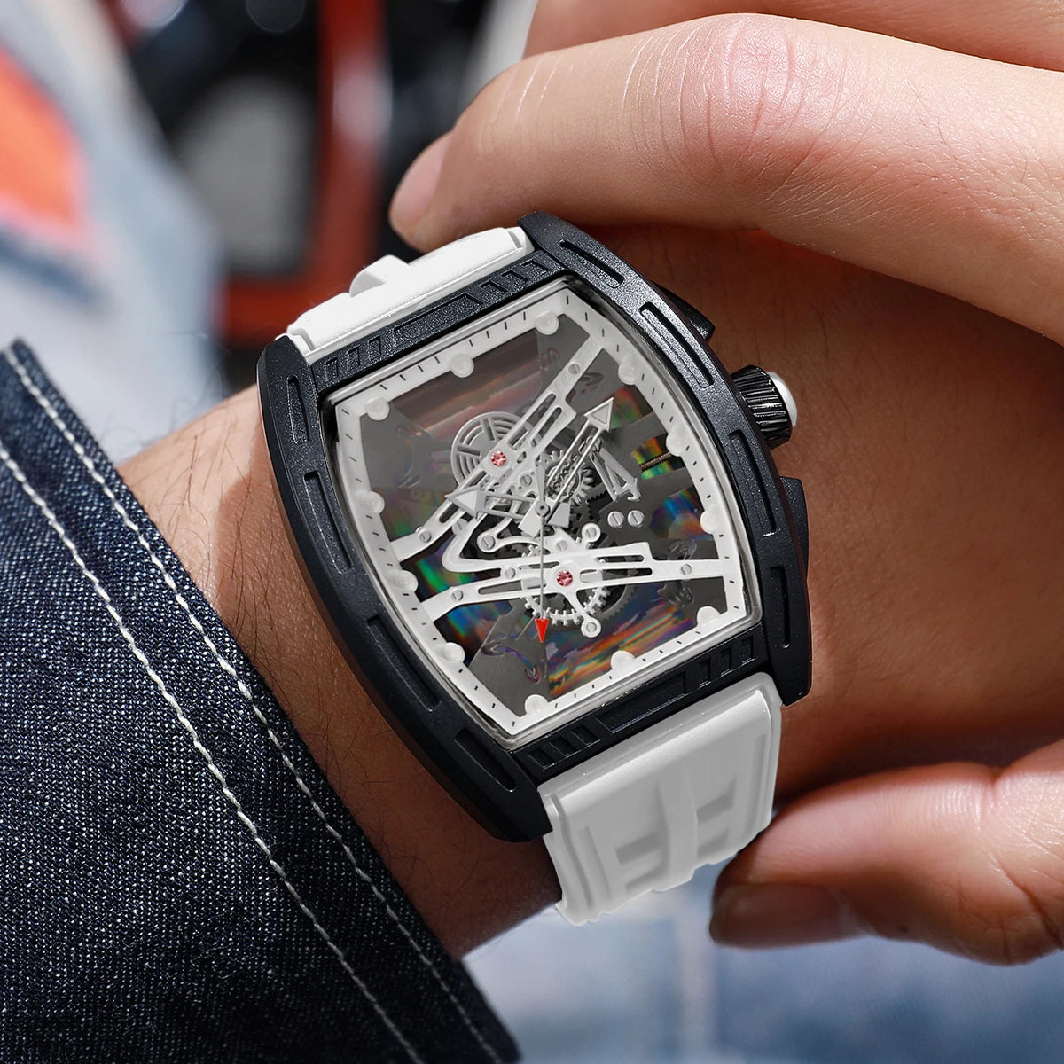Fashion Large Dial Silicone Strap Men