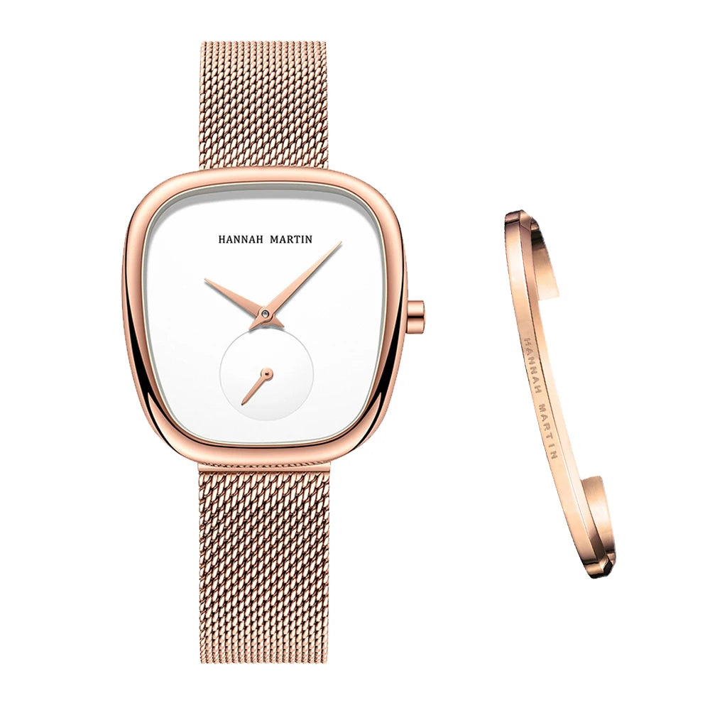 ELEGANT SQUARE WOMEN'S MESH WATCH