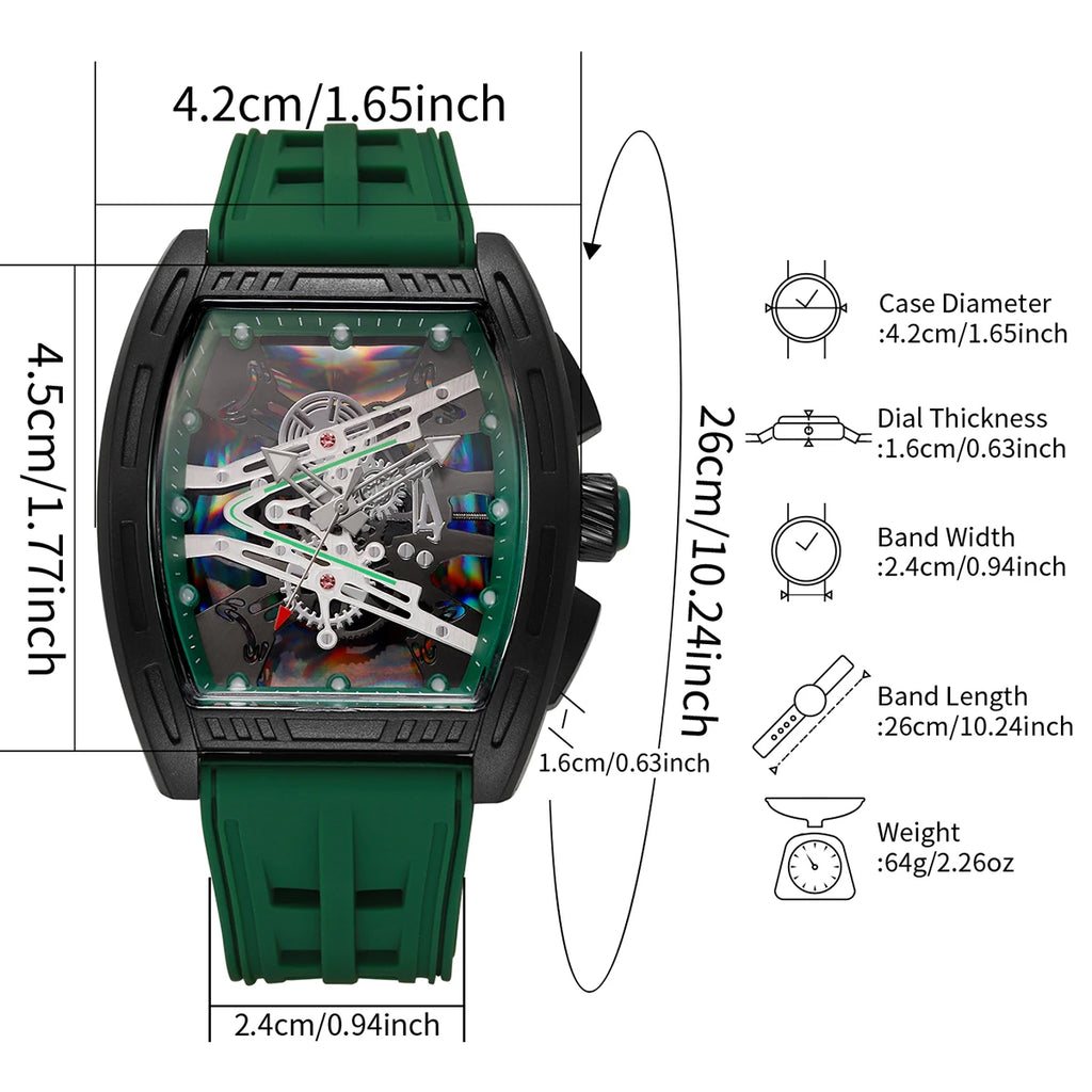 Fashion Large Dial Silicone Strap Men