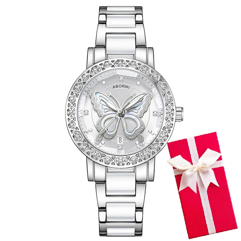 Elegant Silver &pink Women's watch