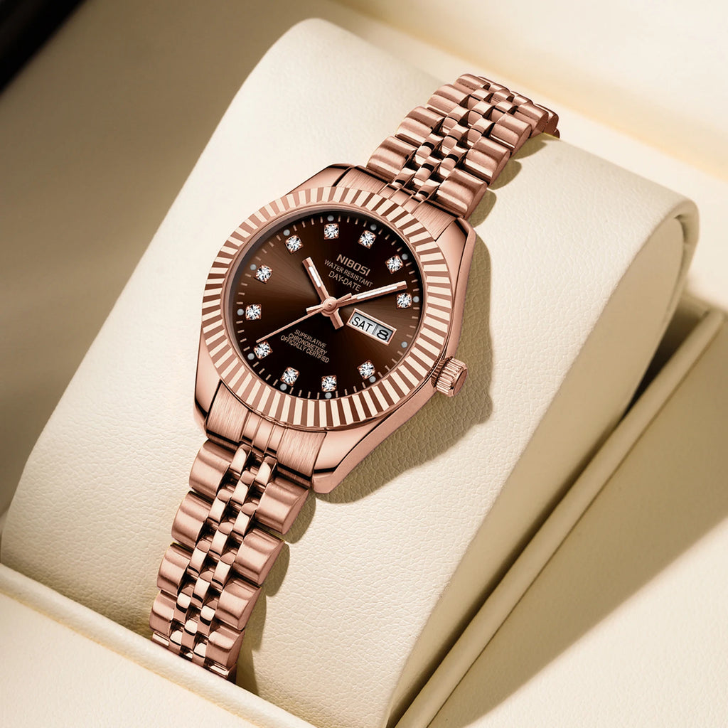 NIBOSI ROSE GOLD WOMEN'S LUXURY WATCH