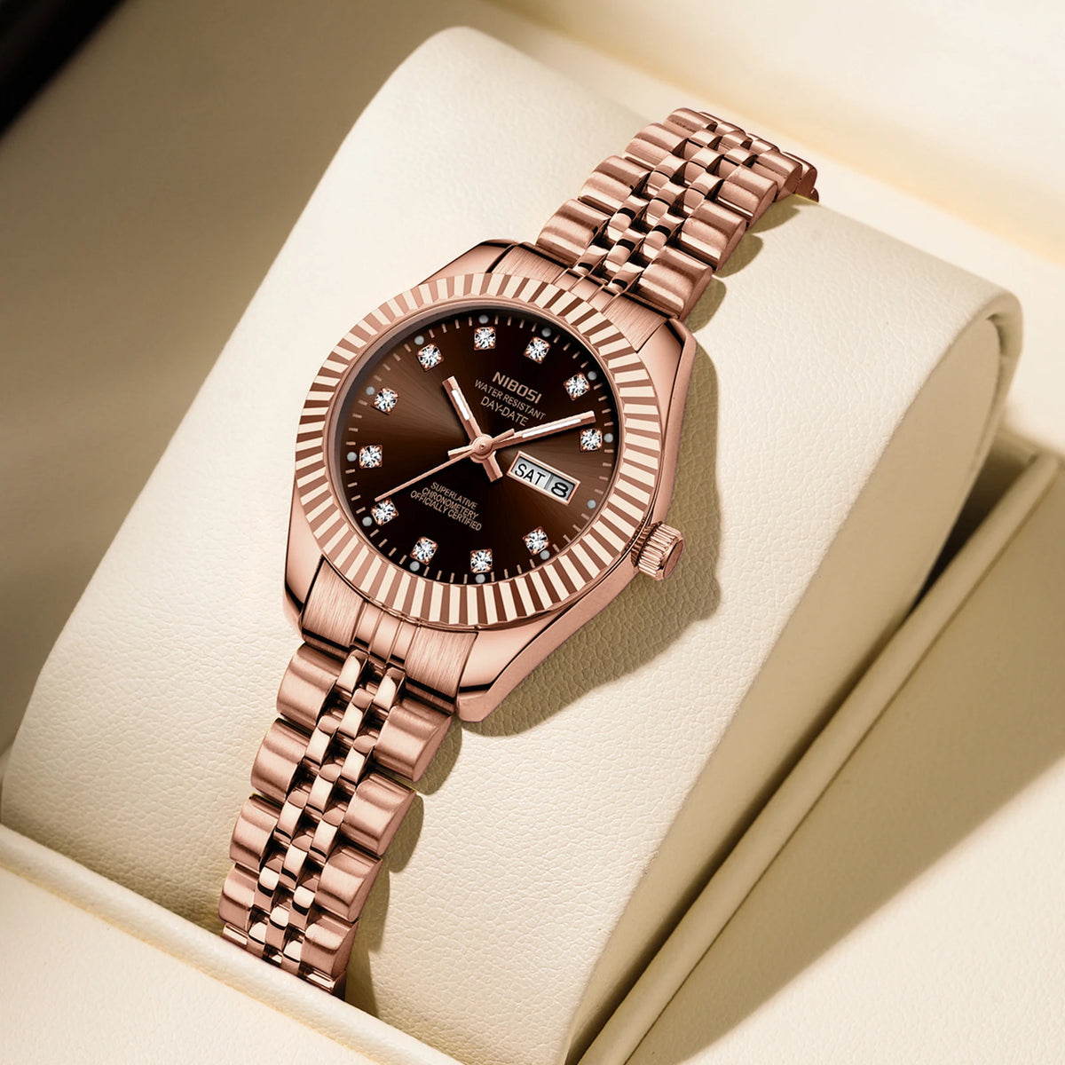 NIBOSI ROSE GOLD WOMEN'S LUXURY WATCH