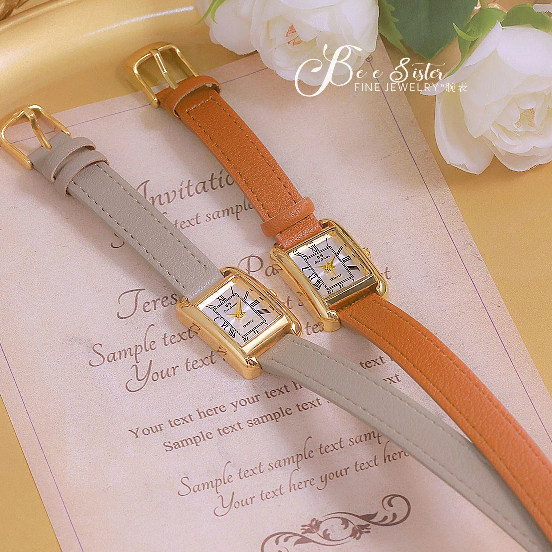 ELIGENT DOUBLE WRAP WOMEN'S LETHER WATCH