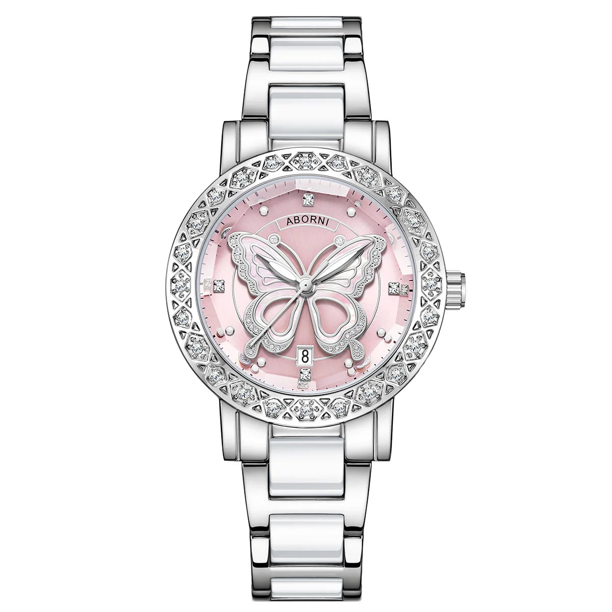 Elegant Silver &pink Women's watch