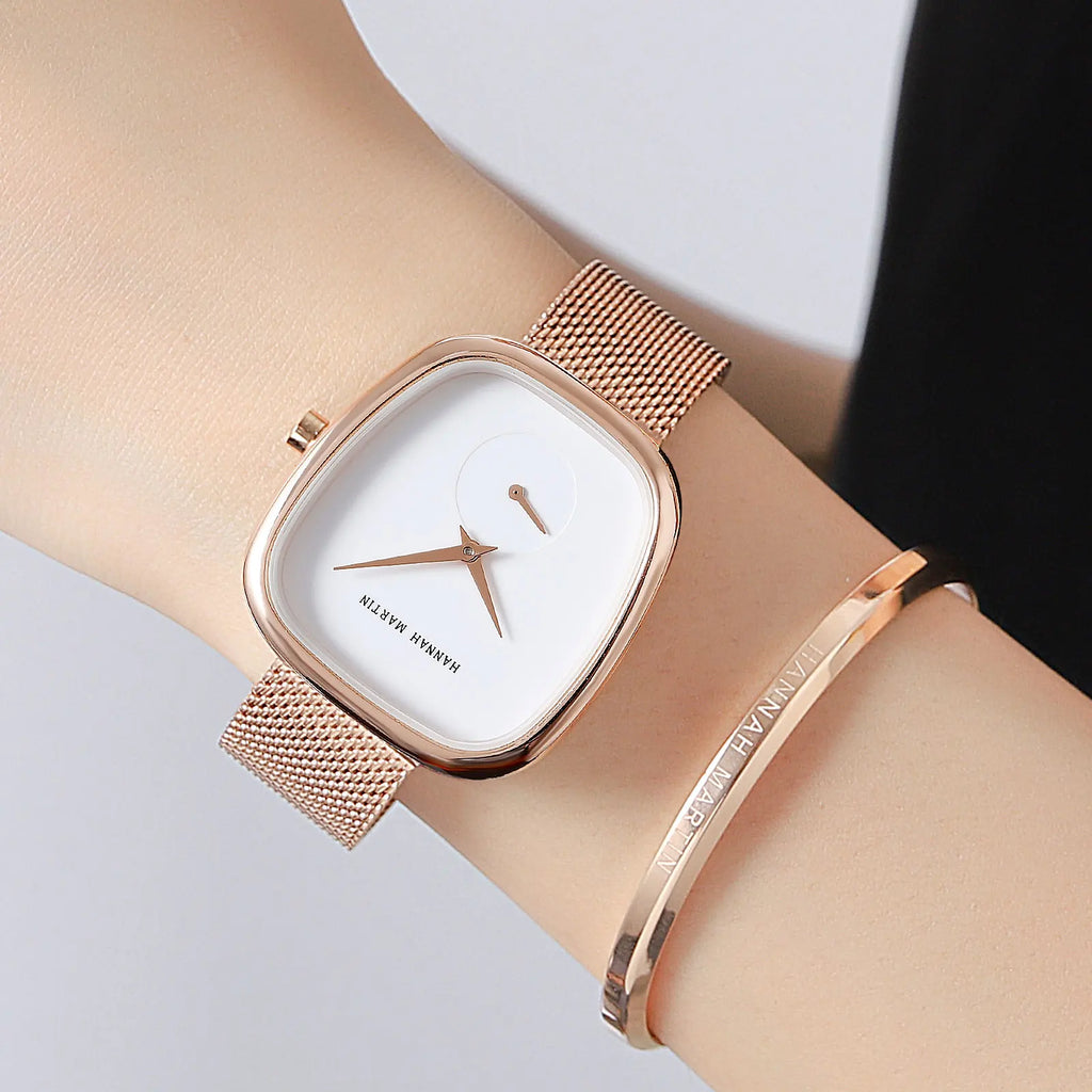 ELEGANT SQUARE WOMEN'S MESH WATCH