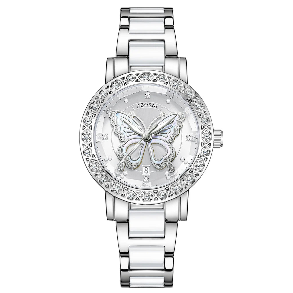 Elegant Silver &pink Women's watch